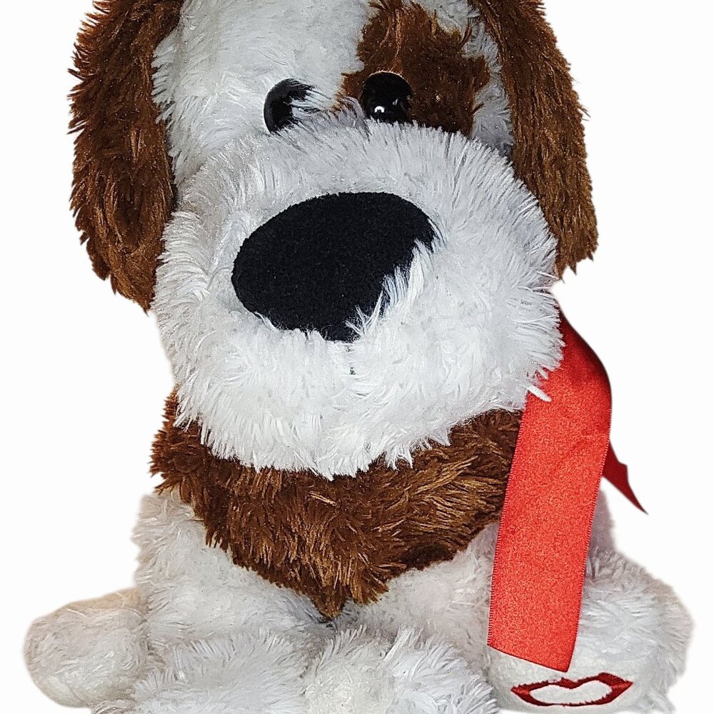St. Bernard Dog Plush Animal Adventure Brown White Puppy Toy 2010 14"